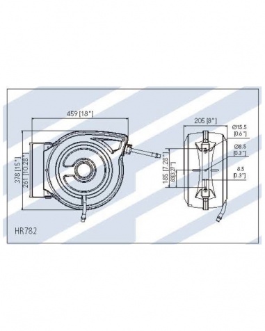 Slangvinda Luft/Vatten 15m.3/8”