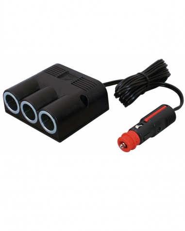 Strömuttag Ciggx3 samt 2m. kabel med Universalkontakt