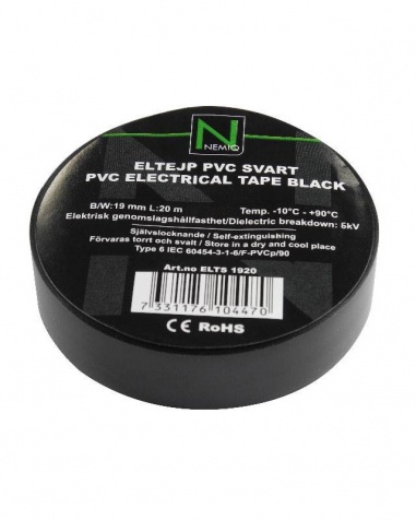 Eltejp 19mm 20m/rulle 10st