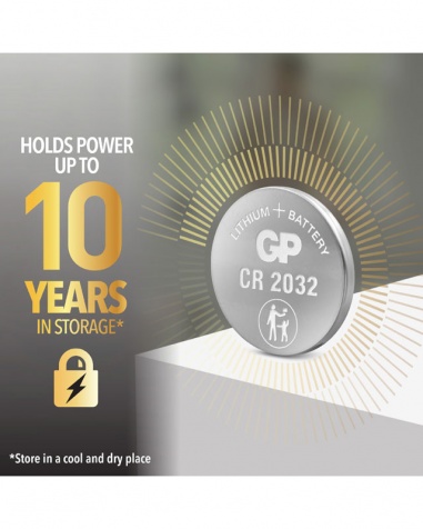 Knappcellsbatteri GP CR2032 10-Pack