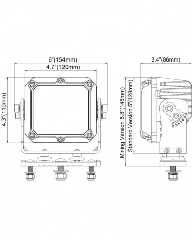 Arbetsbelysning HDV 2 LED 90W