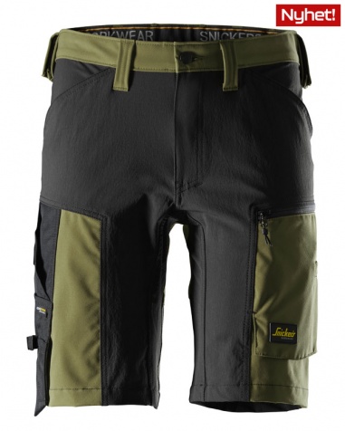 Snickers Shorts 6119 Stretch Khakigr�n/Svart