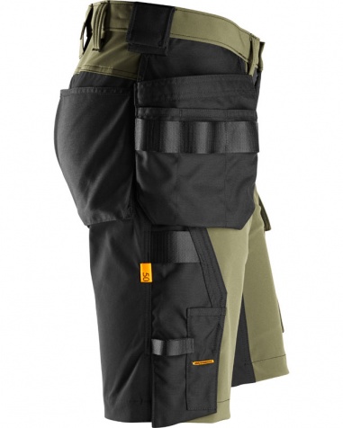 Snickers Stretch Hantverksshorts 6175 Khakigrön/Svart