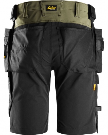 Snickers Stretch Hantverksshorts 6175 Khakigrön/Svart