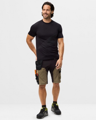 Snickers Stretch Hantverksshorts 6175 Khakigrön/Svart