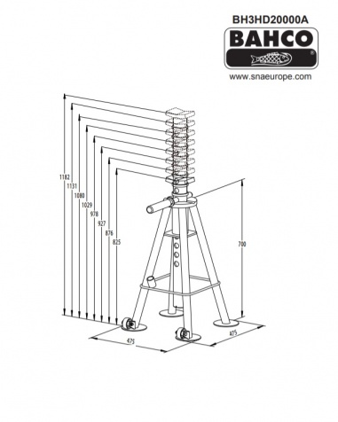 Bahco Pallbock BH3HD20000A 20 ton