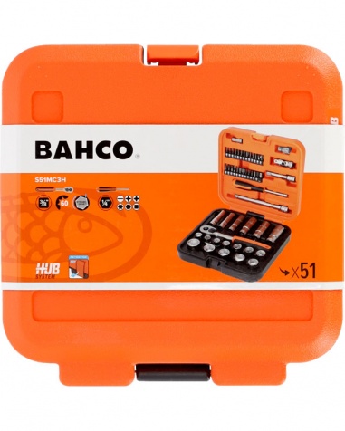 Hylsnyckelsats Bahco S51MC3H 3/8