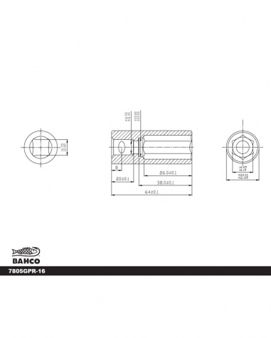 T�ndstiftshylsa Bahco 16mm