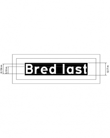 Bred last skylt vikbar 1200x400mm
