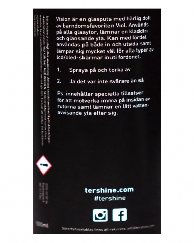 tershine Vision Glass Cleaner 500ml.